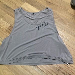 P’tula Andie Crop Tank Top in Chalk Grey